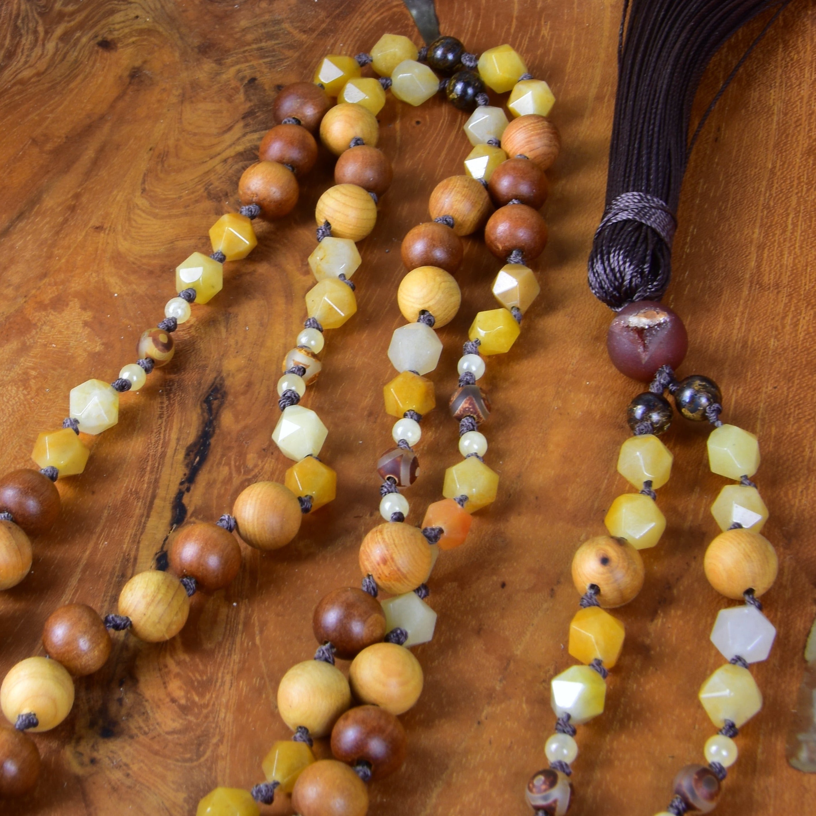 Handcrafted mala with vibrant Maui-inspired beads