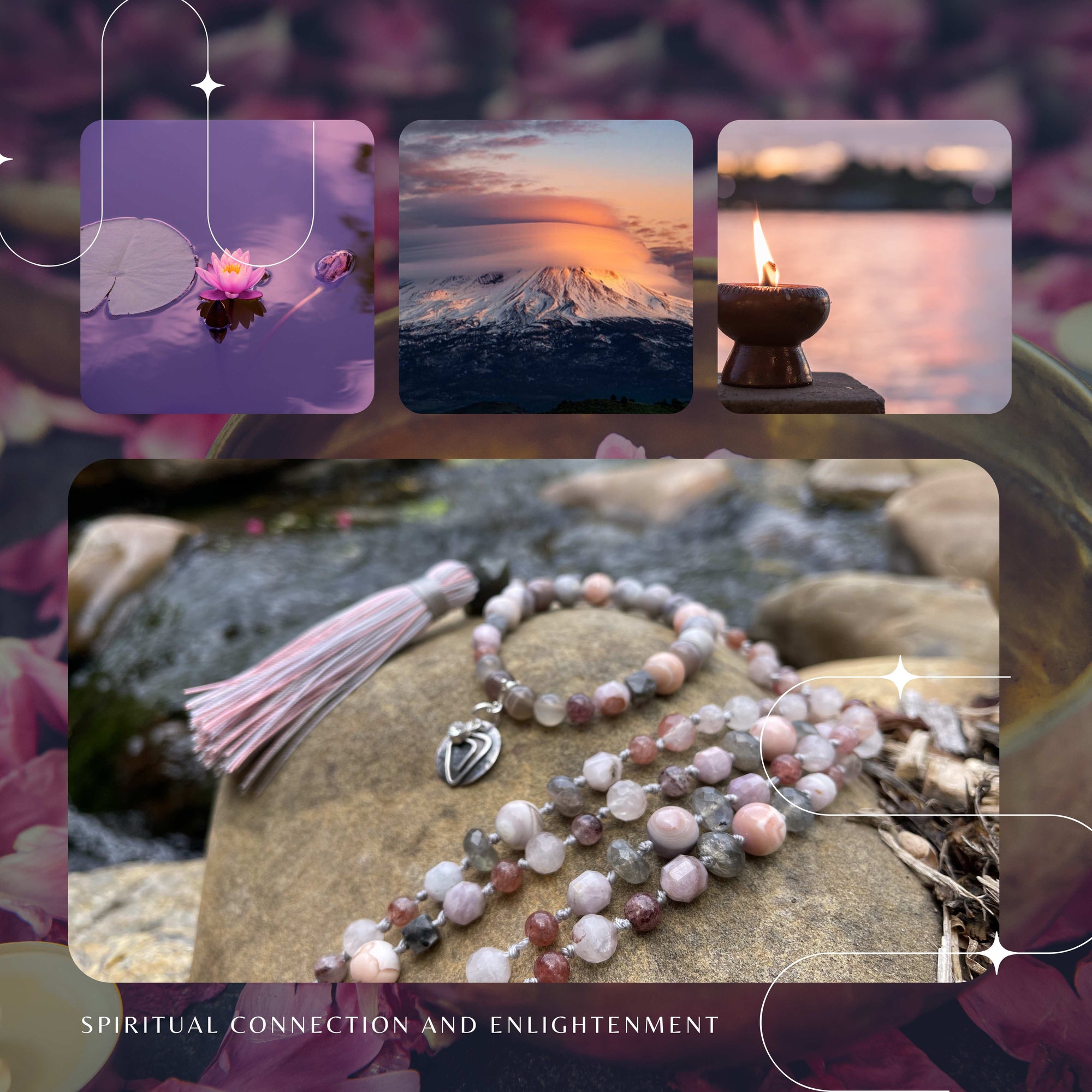 Mala and bracelet designed with spiritual connection and Enlightenment in mind