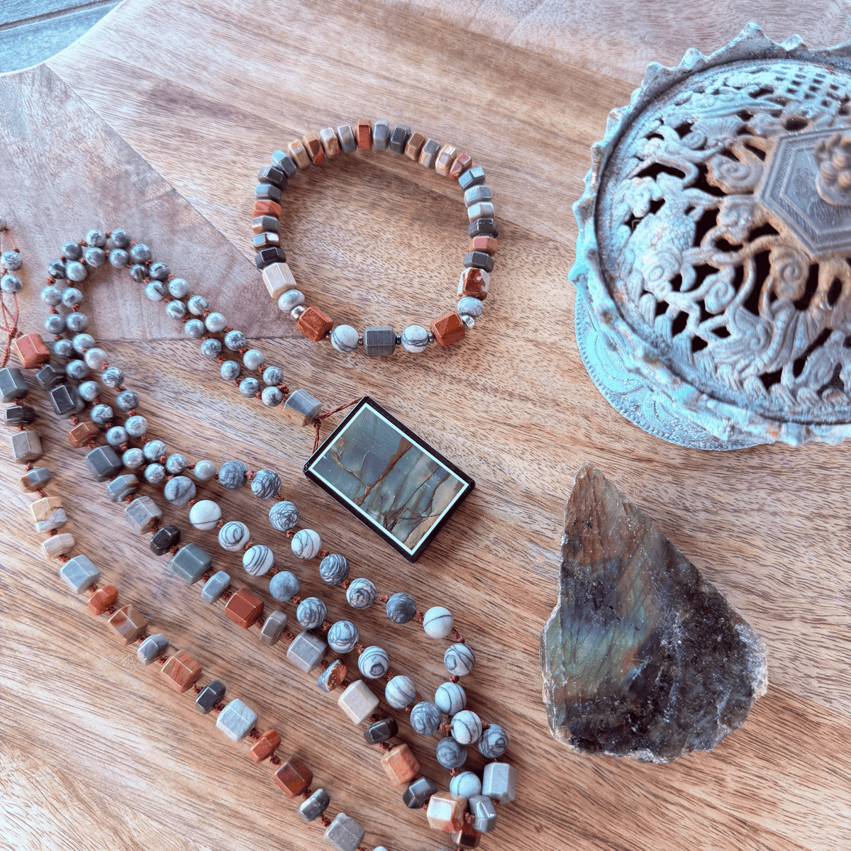 Grounding & Perspective Mala | Woven Path