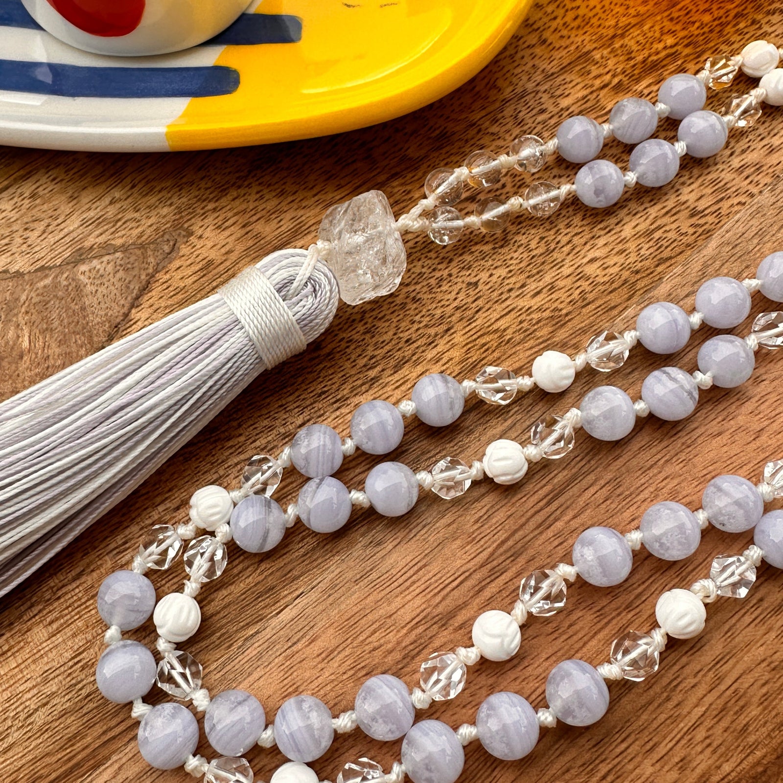 Handcrafted mala with vibrant Maui-inspired beads