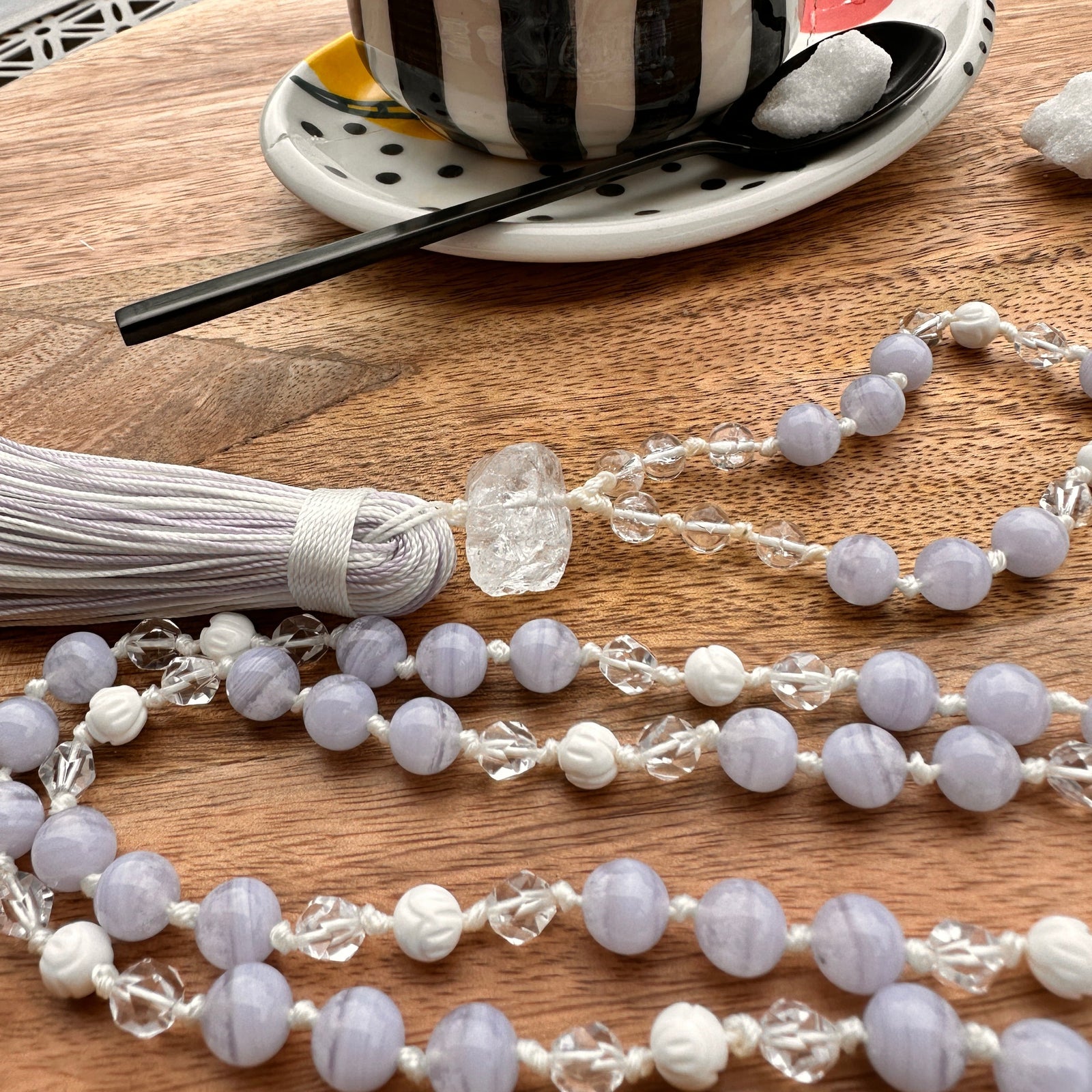 Handcrafted mala with vibrant Maui-inspired beads