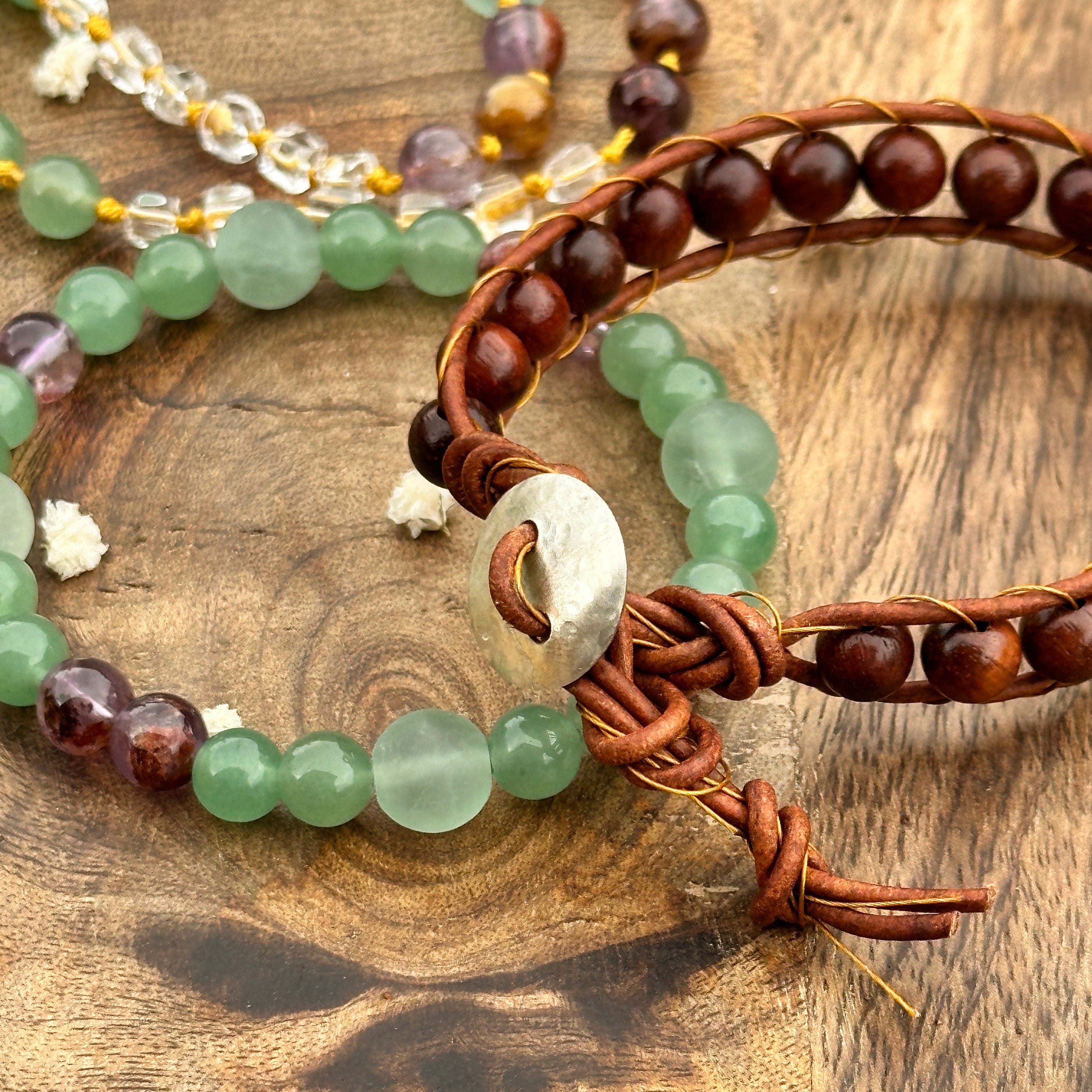 Handcrafted bracelet with vibrant serenity-inspired beads