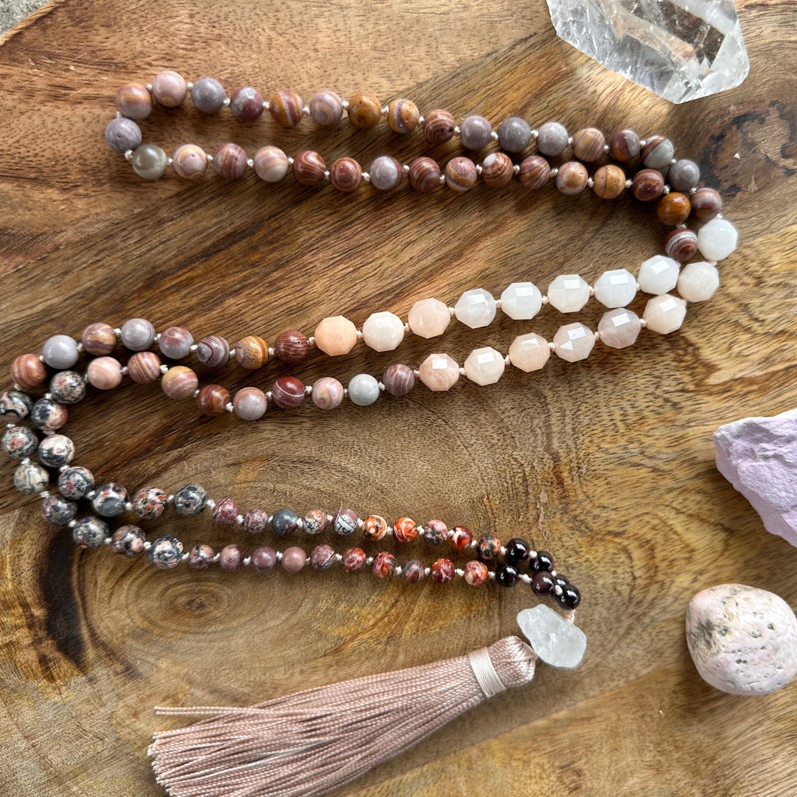 Handcrafted mala with vibrant desert-inspired beads