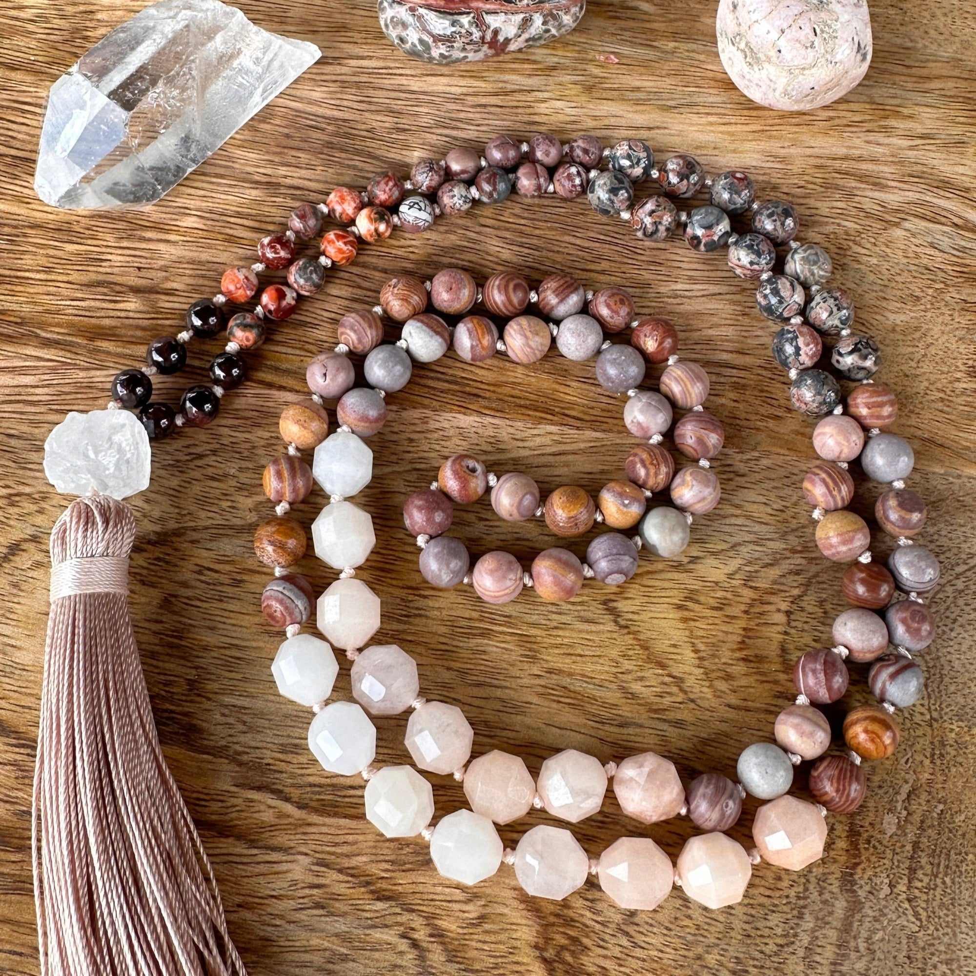 Handcrafted mala with vibrant desert-inspired beads