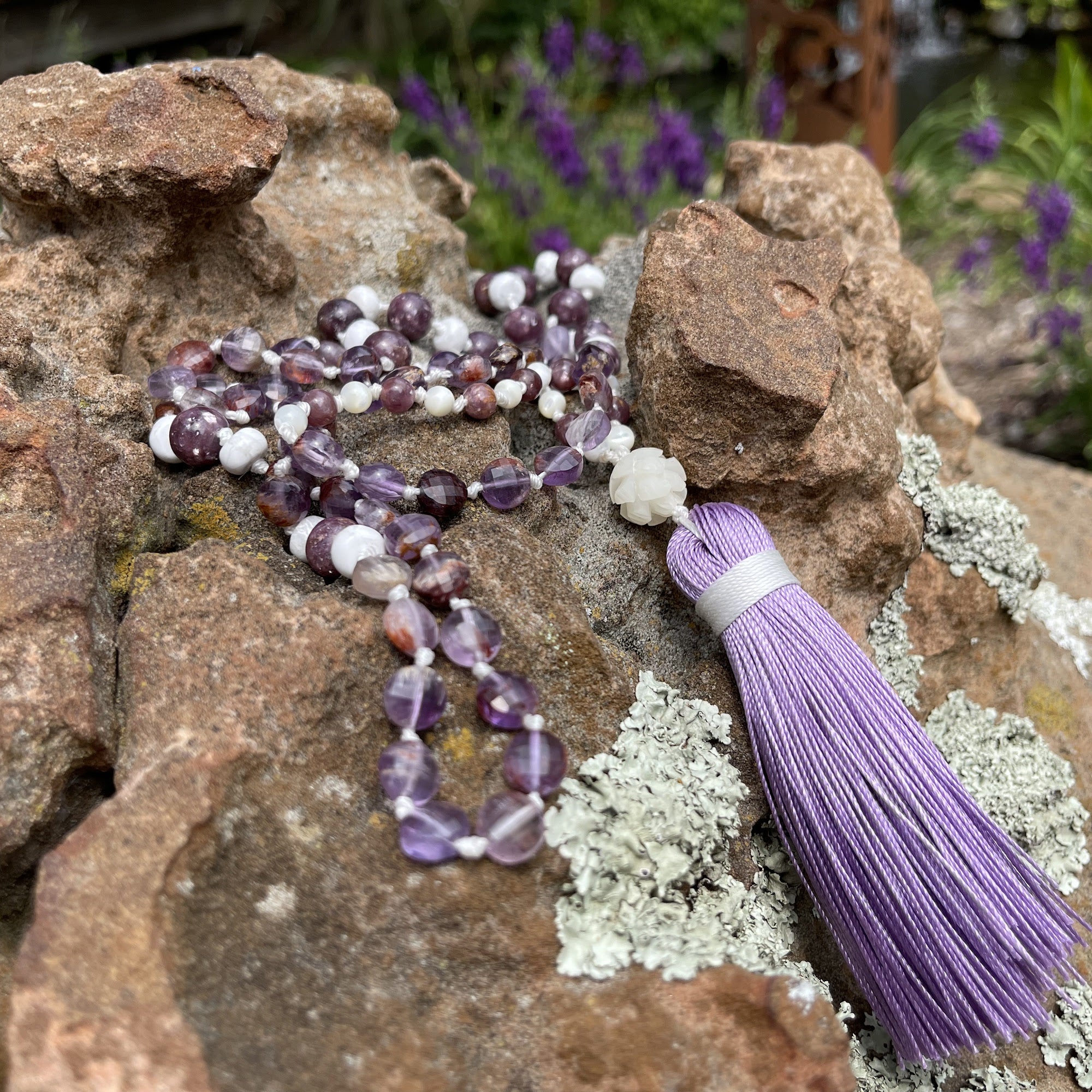 Phantom Amethyst, Lepidolite, Howlite